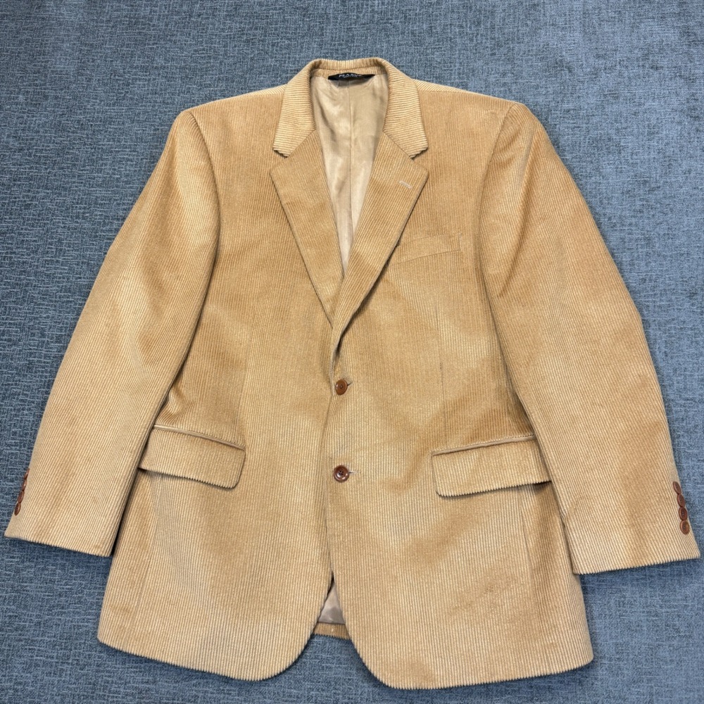 Jos. A. Bank Corduroy Blazer Mens 43R Tan Wool Silk Blend Sport Coat Two Button